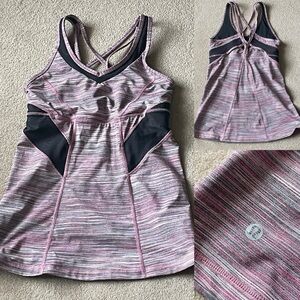 Lululemon Strap it like it’s hot Striped Athletic Tank Top sports bra